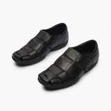 Roman Velcro Slip Ons black opposite side angle