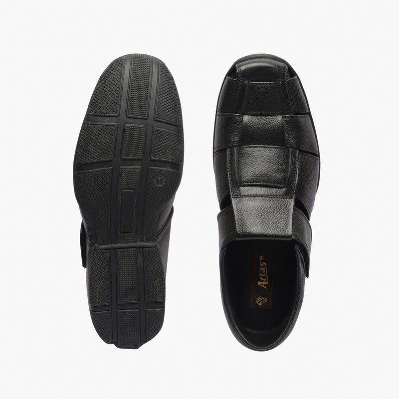 Roman Velcro Slip Ons black top and sole