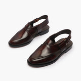 Ethnic Back Strap Sandals wine opposite side angle