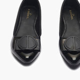 Patent Pointed Ballerinas black front zoom