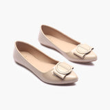 Patent Pointed Ballerinas beige side angle