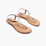 Jubilee Stone T Bar Sandals tan side angle