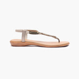 Jubilee Stone T Bar Sandals tan side profile