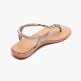 Jubilee Stone T Bar Sandals tan back