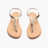 Jubilee Stone T Bar Sandals tan front angle