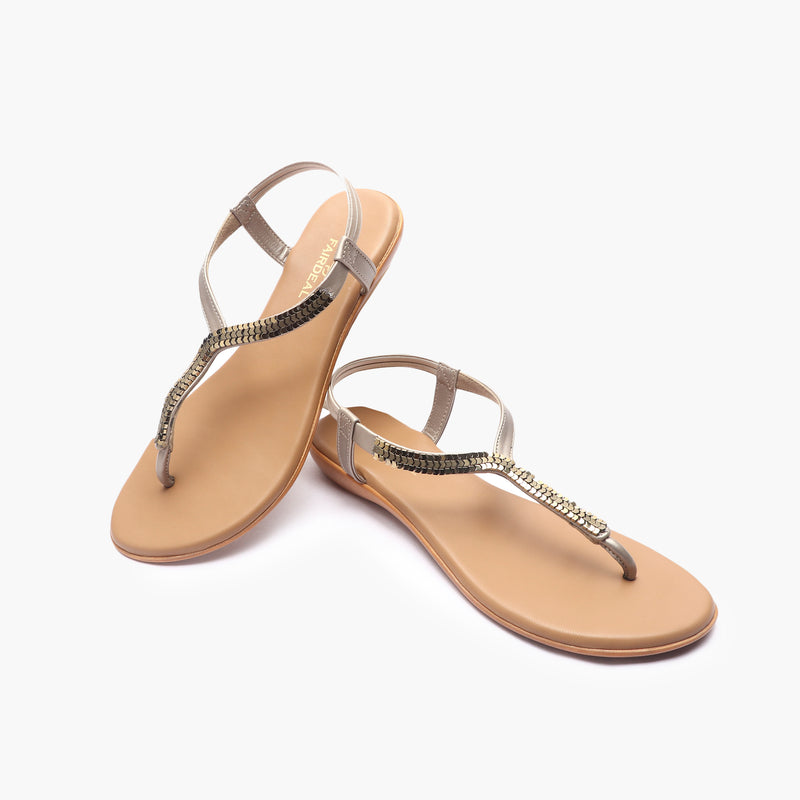 Jubilee Stone T Bar Sandals tan