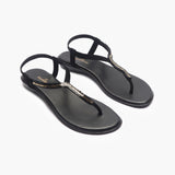 Jubilee Stone T Bar Sandals black side angle