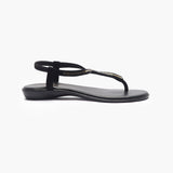 Jubilee Stone T Bar Sandals black side profile