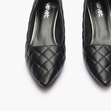 Quilted Pumps black front angle