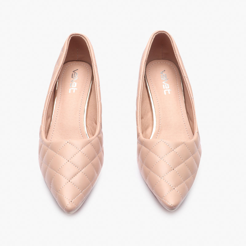Quilted Pumps pink front angle