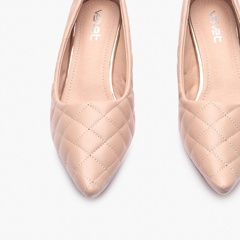 Quilted Pumps pink front zoom