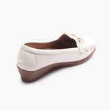 Bold Chainlink Wedge heel Loafers white back