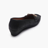 Bold Chainlink Wedge heel Loafers black back