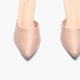 Sculptural Heel Mules light pink front angle