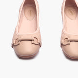 Quilted Ballerinas With Metal Bit light pink front