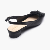 Bow Accented Flat Mules black back