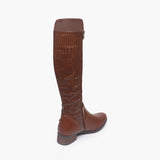 Croc Finish Single buckle Boots brown back