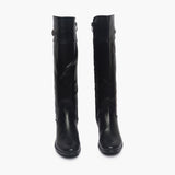 Quilted Boots black front angle