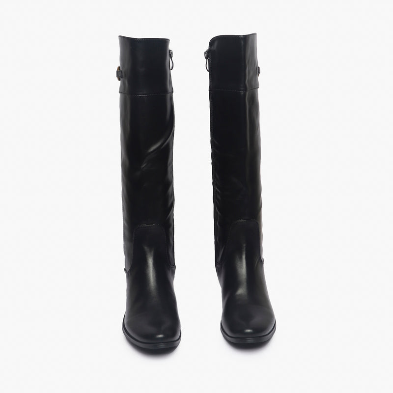 Quilted Boots black front angle