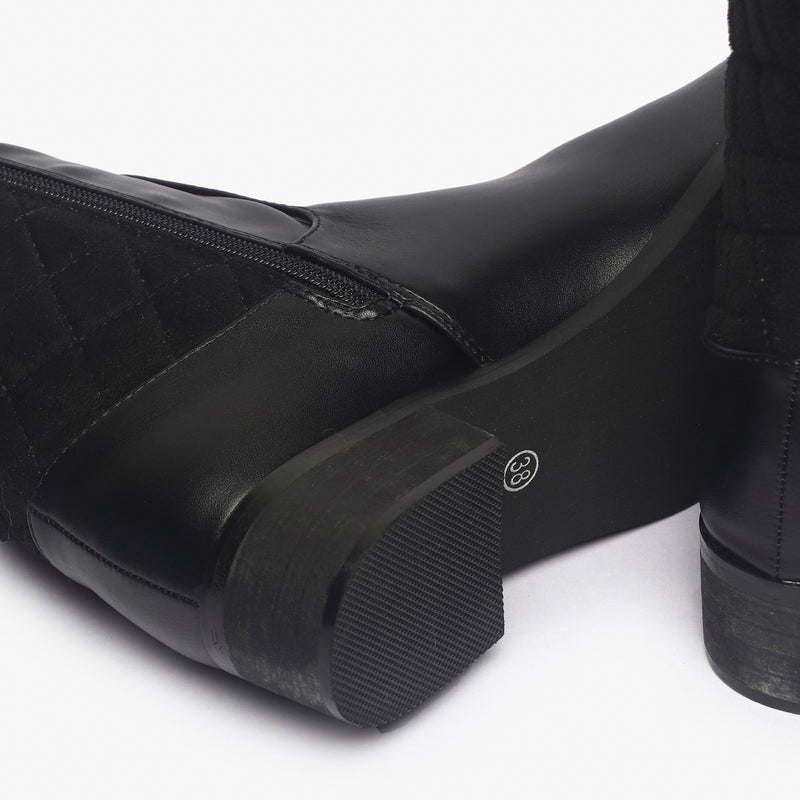 Quilted Boots black sole