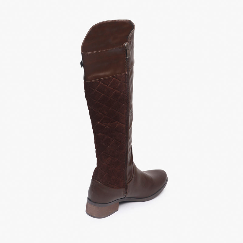 Quilted Boots brown back