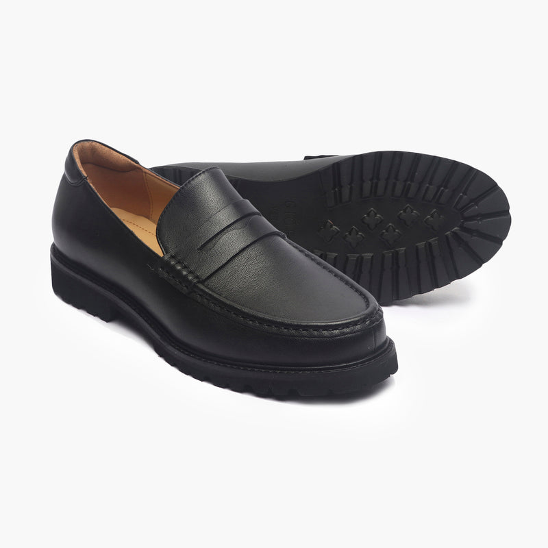 EVA Sole Penny Slip On black side and sole