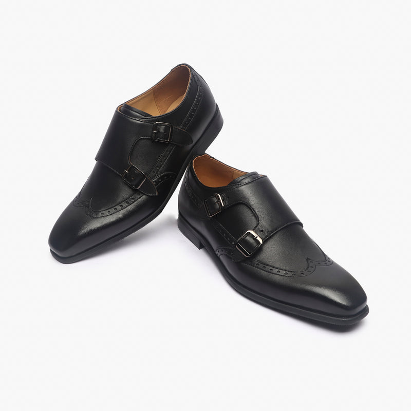 Double Buckle Monk Strap black