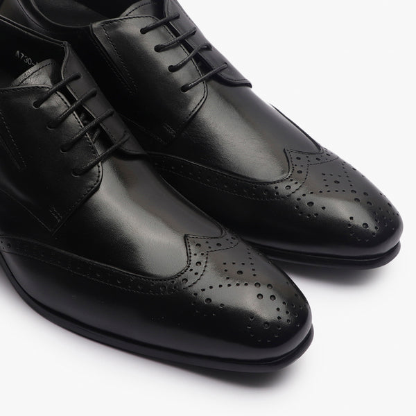 Elevated Brogues black side angle zoom