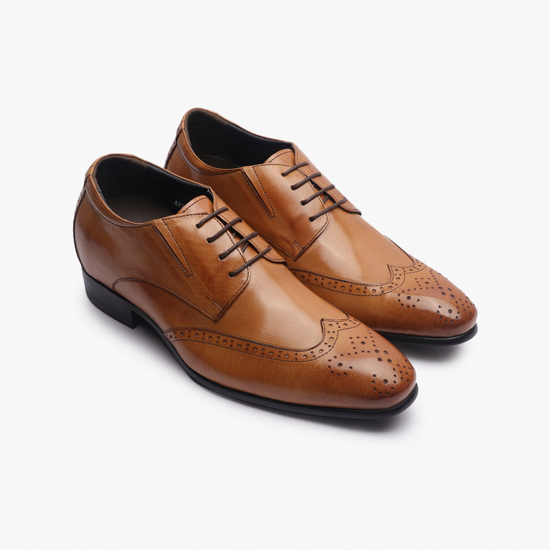 Elevated Brogues tan side angle