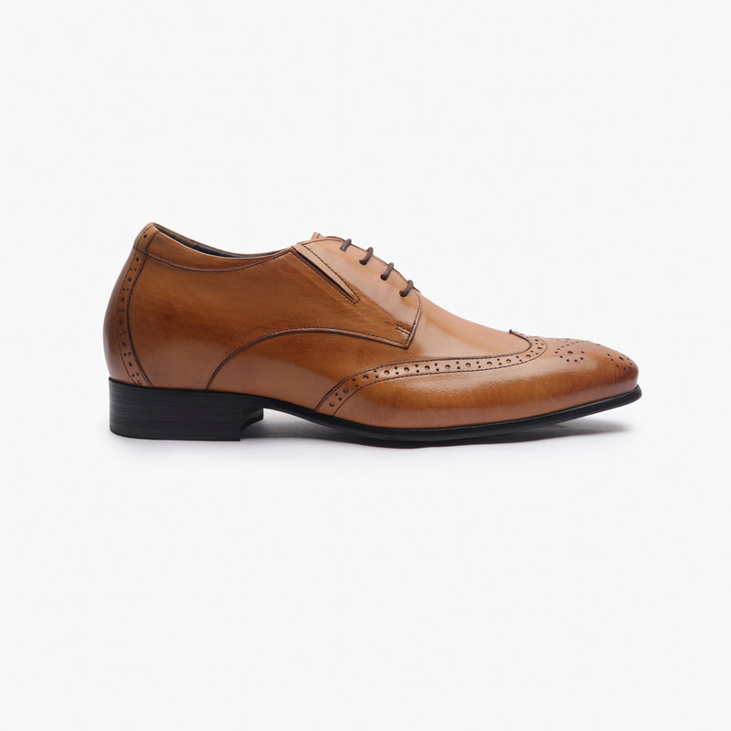 Elevated Brogues tan side profile