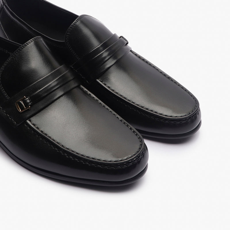 Compact Toe Slip Ons black side angle zoom