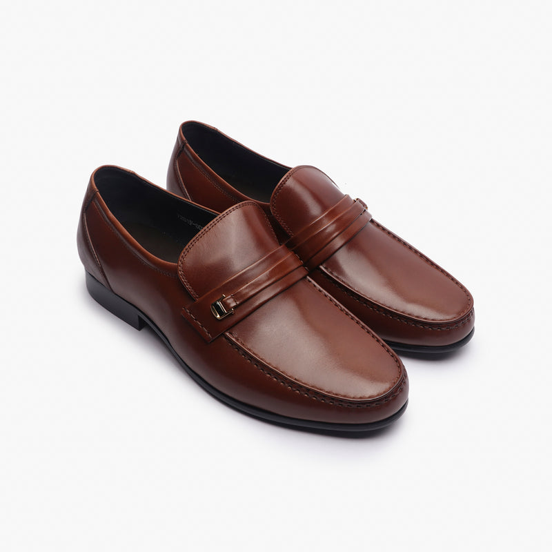 Compact Toe Slip Ons brown side angle 