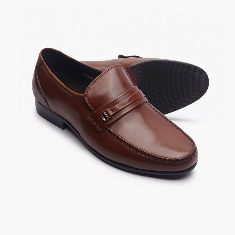 Compact Toe Slip Ons brown side and sole