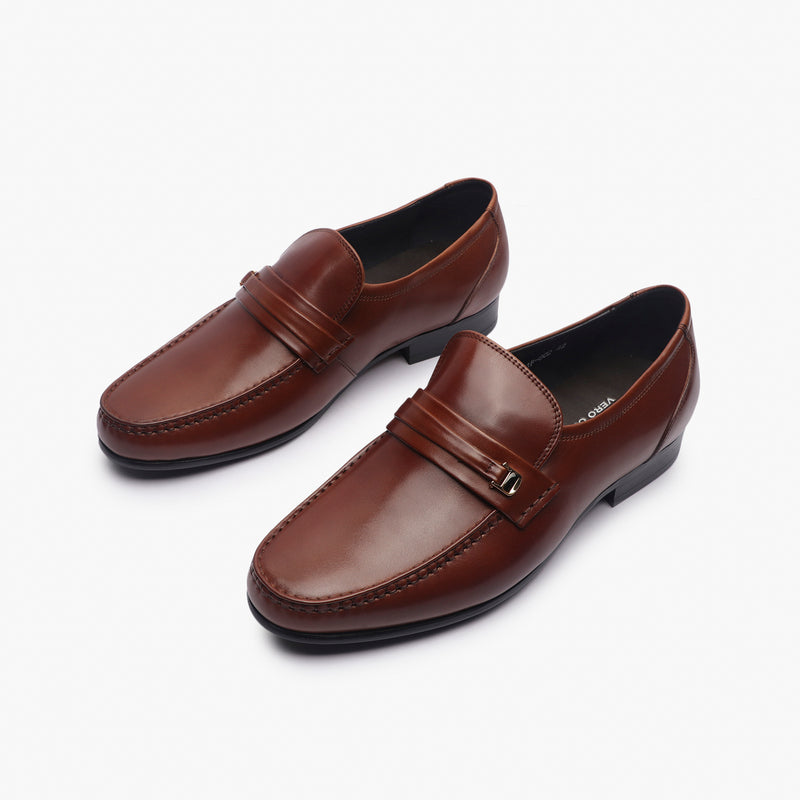 Compact Toe Slip Ons brown opposite side