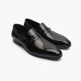 Classic Side Buckle Moccasin black side angle