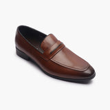 U-Tip Formal Slip Ons brown side single