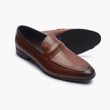 U-Tip Formal Slip Ons brown side and sole