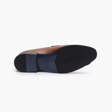 U-Tip Formal Slip Ons brown sole