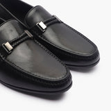 Woven Metal Bit Moccasins black side angle zoom