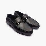 Woven Metal Bit Moccasins black side angle