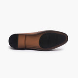 Woven Metal Bit Moccasins cognac sole