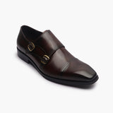 Double Buckle Monk Strap Patina coffee side single