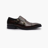 Double Buckle Monk Strap Patina coffee side profile