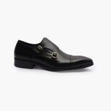 Double Buckle Monk Strap Patina black side profile