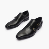 Double Buckle Monk Strap Patina black opposite side