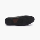 Croc Effect Loafers with Buckle black sole