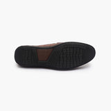 Croc Effect Loafers with Buckle brown sole