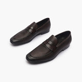 Weave Textured Penny Slip Ons brown opposite side