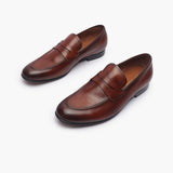 U Tip Penny Loafers brown opposite side