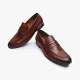 U Tip Penny Loafers brown